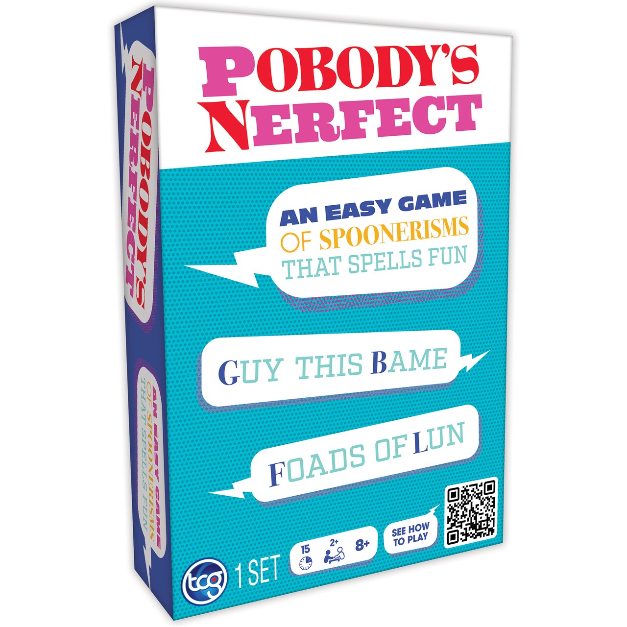 Longshore: Pobody's Nerfect Game - Party Game, 300 Sturdy Cards, 900 Hilarious Spoonerisms, 3 Levels of Play, Kids Ages 8+, 2+ Players, 15 Min